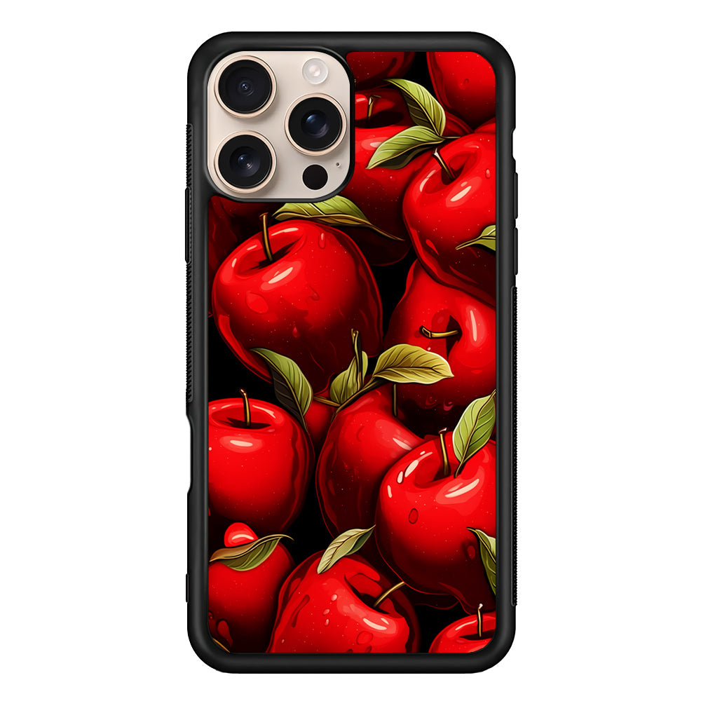 A Red Apple with Leaves iPhone 16 Pro Max Case - iPhone 16 Pro Max