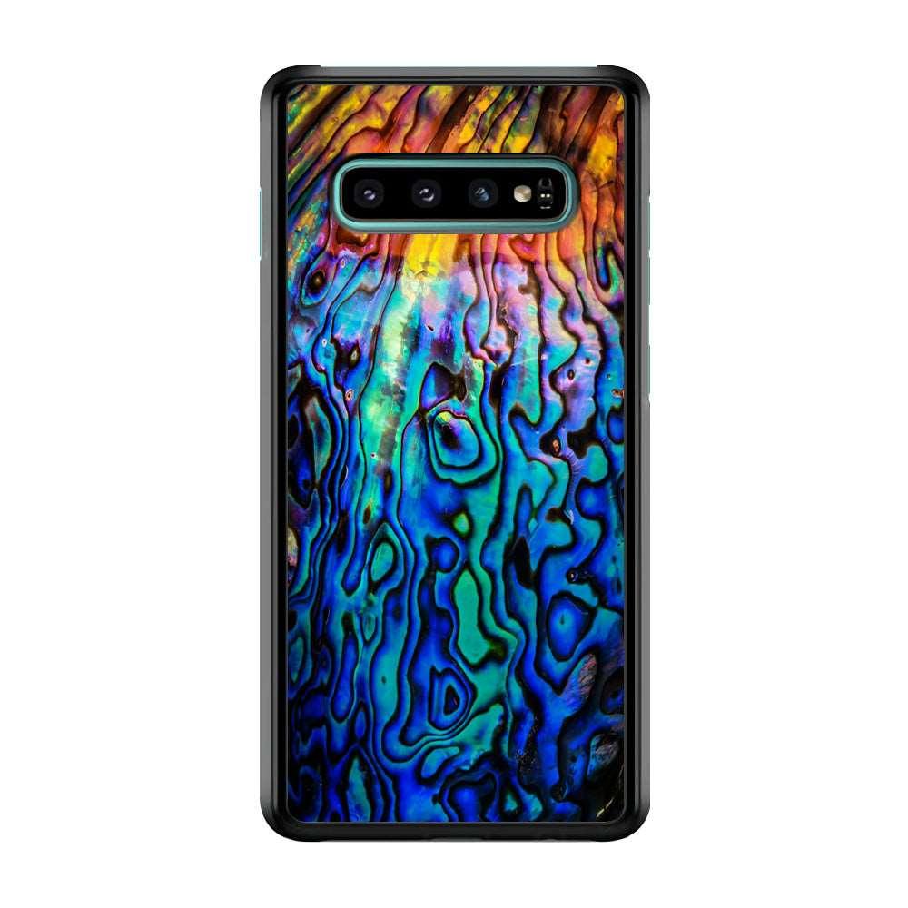 Abalone Shell Colorful Samsung Galaxy S10 Case-Rubber / Black (2D Case)-Xtracase