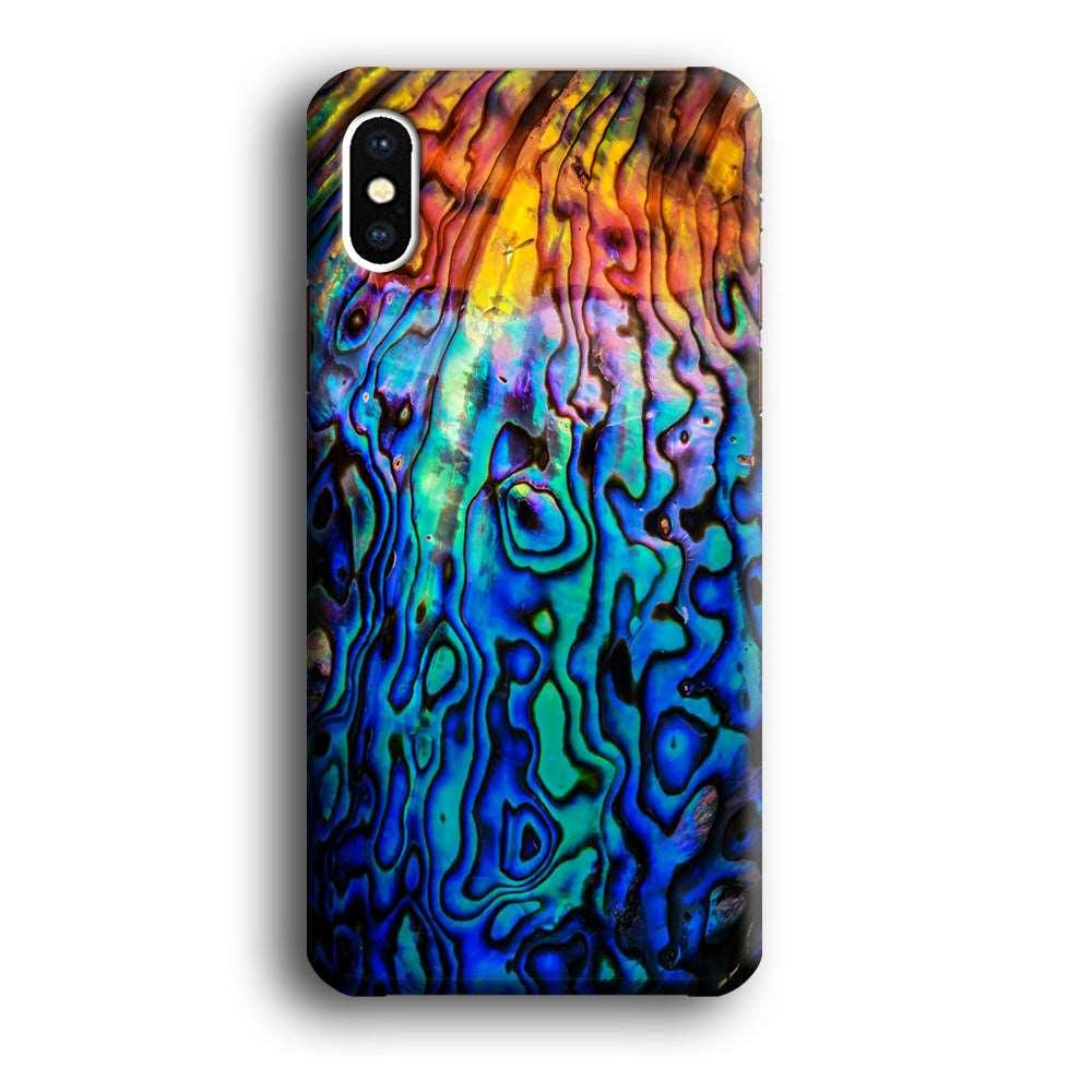 Abalone Shell Colorful iPhone X Case-Plastic / Full Wrap (3D Case)-Xtracase