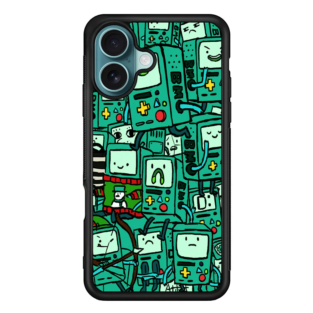 Adventure Time BMO Pattern iPhone 16 Plus Case - Xtracase
