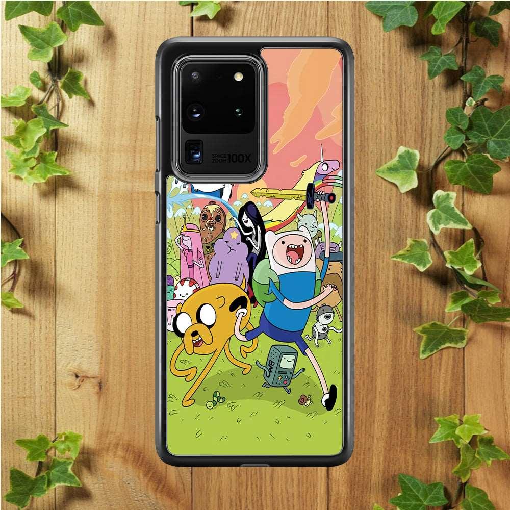 Adventure Time Character Samsung Galaxy S20 Ultra Case-Rubber / Black (2D Case)-Xtracase