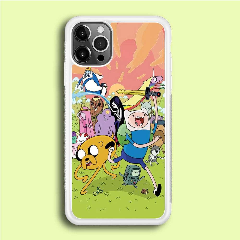 Adventure Time Character iPhone 12 Pro Max Case-Rubber / White (2D Case)-Xtracase