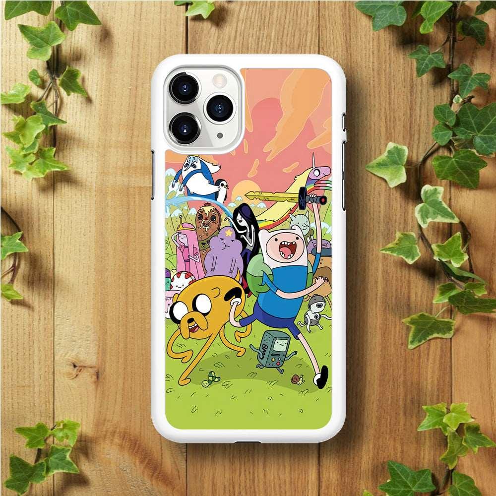 Adventure Time Character iPhone 11 Pro Case-Rubber / White (2D Case)-Xtracase