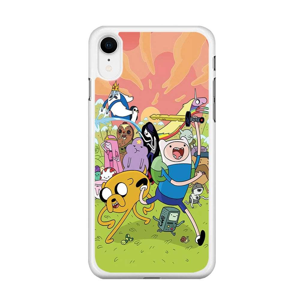 Adventure Time Character iPhone XR Case-Rubber / White (2D Case)-Xtracase
