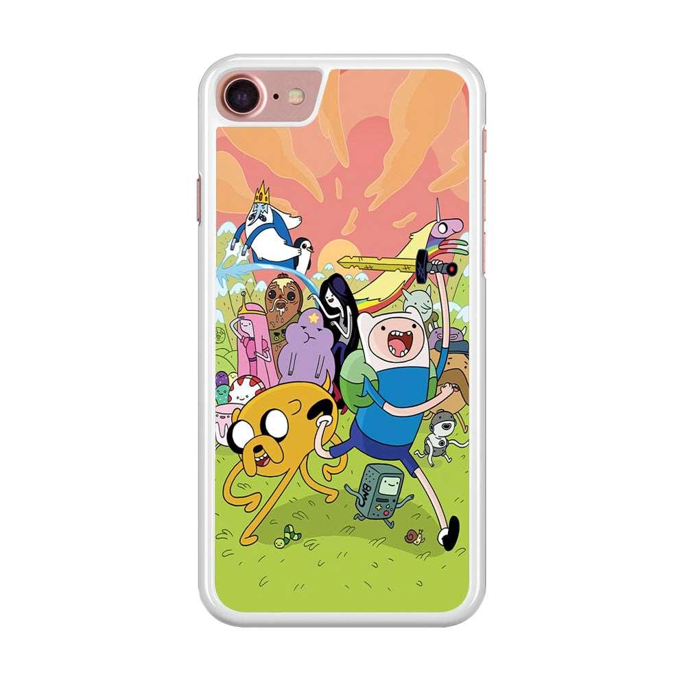 Adventure Time Character iPhone 8 Case-Rubber / White (2D Case)-Xtracase