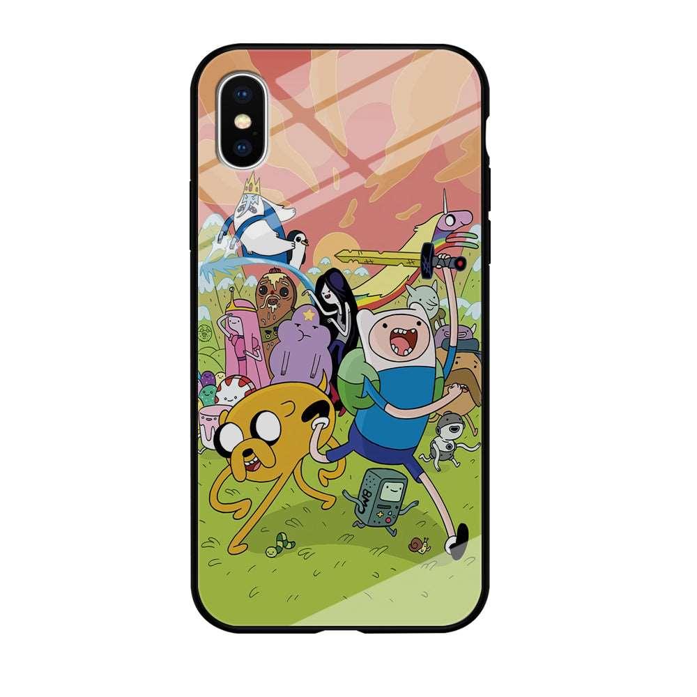 Adventure Time Character iPhone X Case-Tempered Glass Case-Xtracase