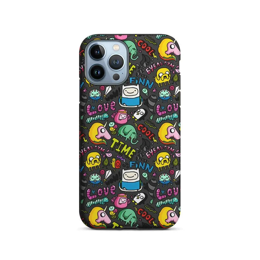 Adventure Time Pattern iPhone 15 Pro Case-2 in 1 Tough Case-Xtracase