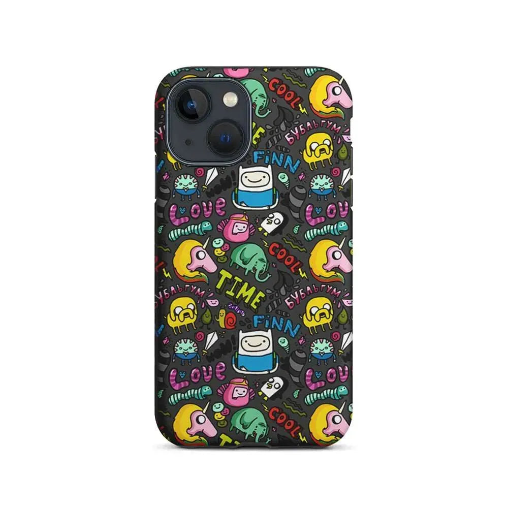 Adventure Time Pattern iPhone 13 Mini Case-2 in 1 Tough Case-Xtracase