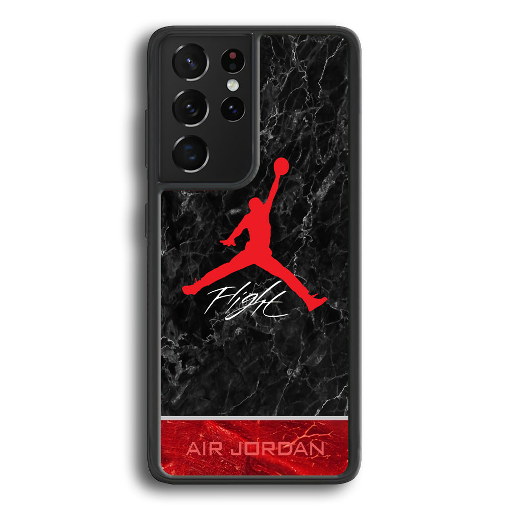 Air Jordan Flight Black Marble Samsung Galaxy S21 Ultra Case-Xtracase
