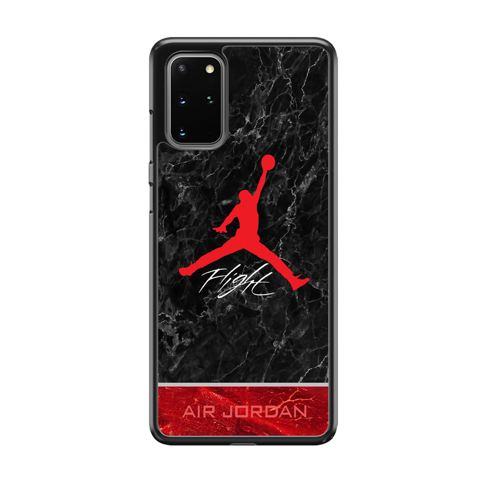Air Jordan Flight Black Marble Samsung Galaxy S20 Plus Case-Xtracase