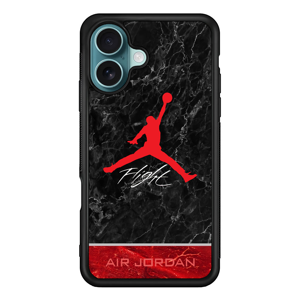 Air Jordan Flight Black Marble iPhone 16 Case - Xtracase