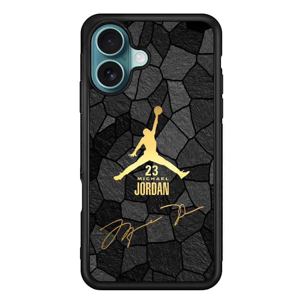 Air Jordan Golden Silhouette iPhone 16 Plus Case - Xtracase