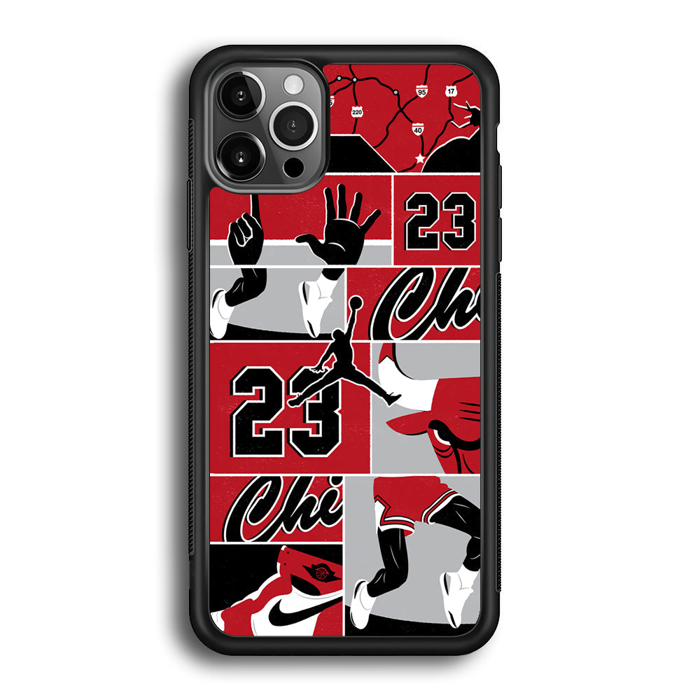 Air Jordan Team Collage Backdrop iPhone 12 Pro Case-Xtracase