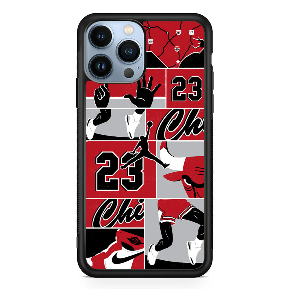 Air Jordan Team Collage Backdrop iPhone 15 Pro Case-Xtracase