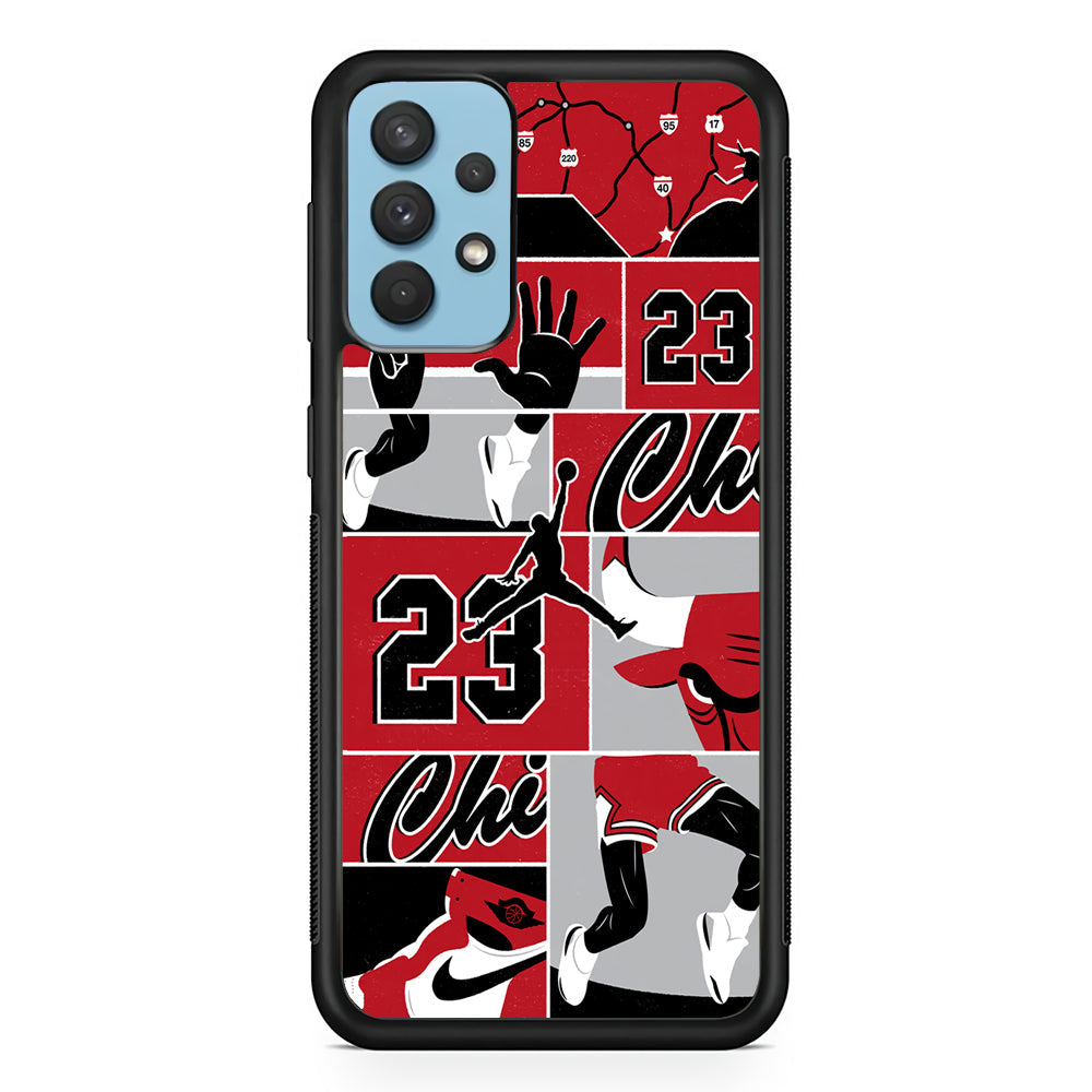 Air Jordan Team Collage Backdrop Samsung Galaxy A32 Case-Xtracase