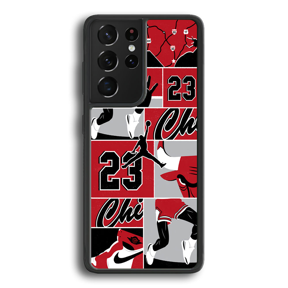 Air Jordan Team Collage Backdrop Samsung Galaxy S25 Ultra Case-Xtracase