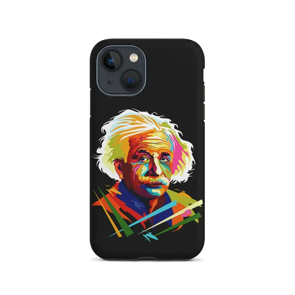 Albert Einstein Pop Art Black iPhone 13 Mini Case-2 in 1 Tough Case-Xtracase
