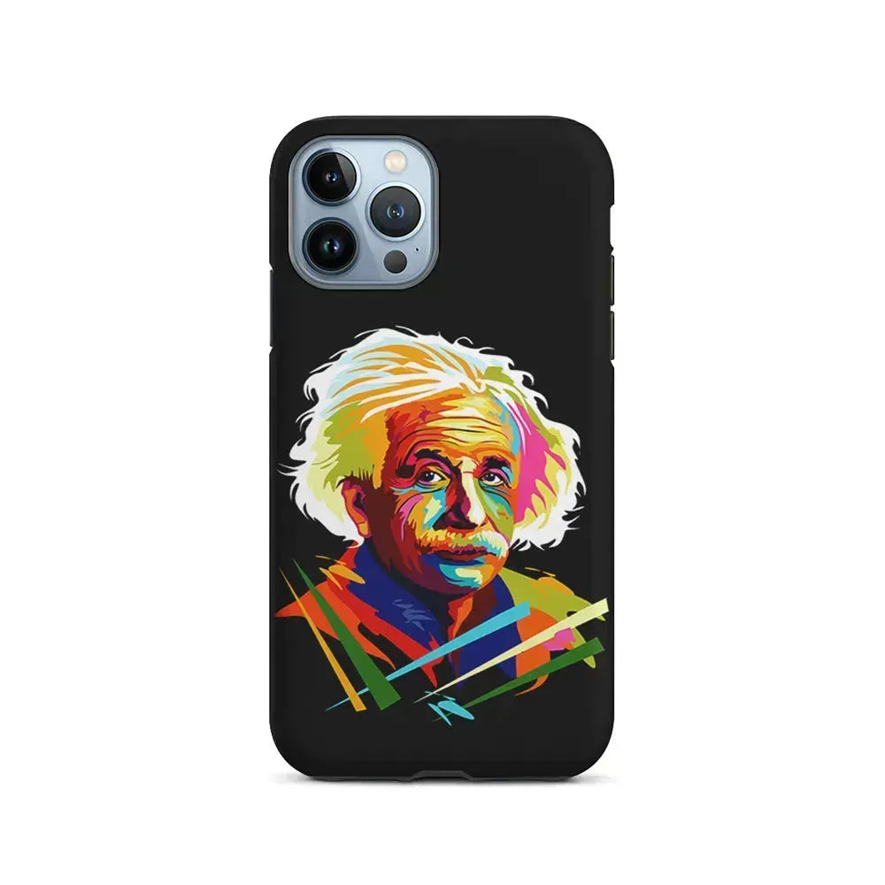 Albert Einstein Pop Art Black iPhone 15 Pro Max Case-2 in 1 Tough Case-Xtracase
