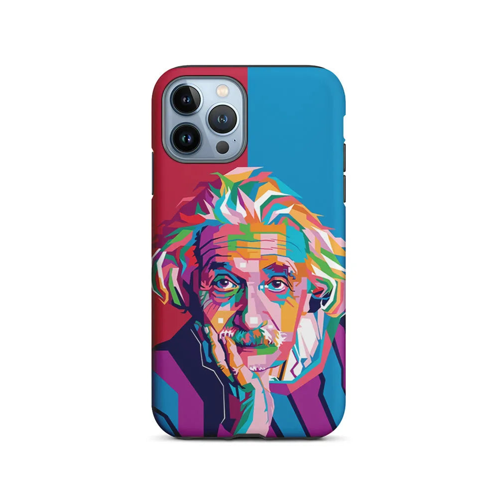 Albert Einstein Pop Art Illustration iPhone 13 Pro Case-2 in 1 Tough Case-Xtracase