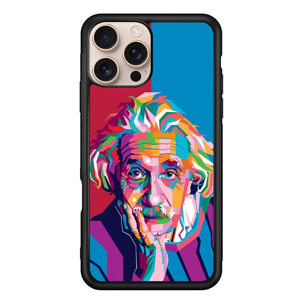 Albert Einstein Pop Art Illustration iPhone 16 Pro Max Case - iPhone 16 Pro Max