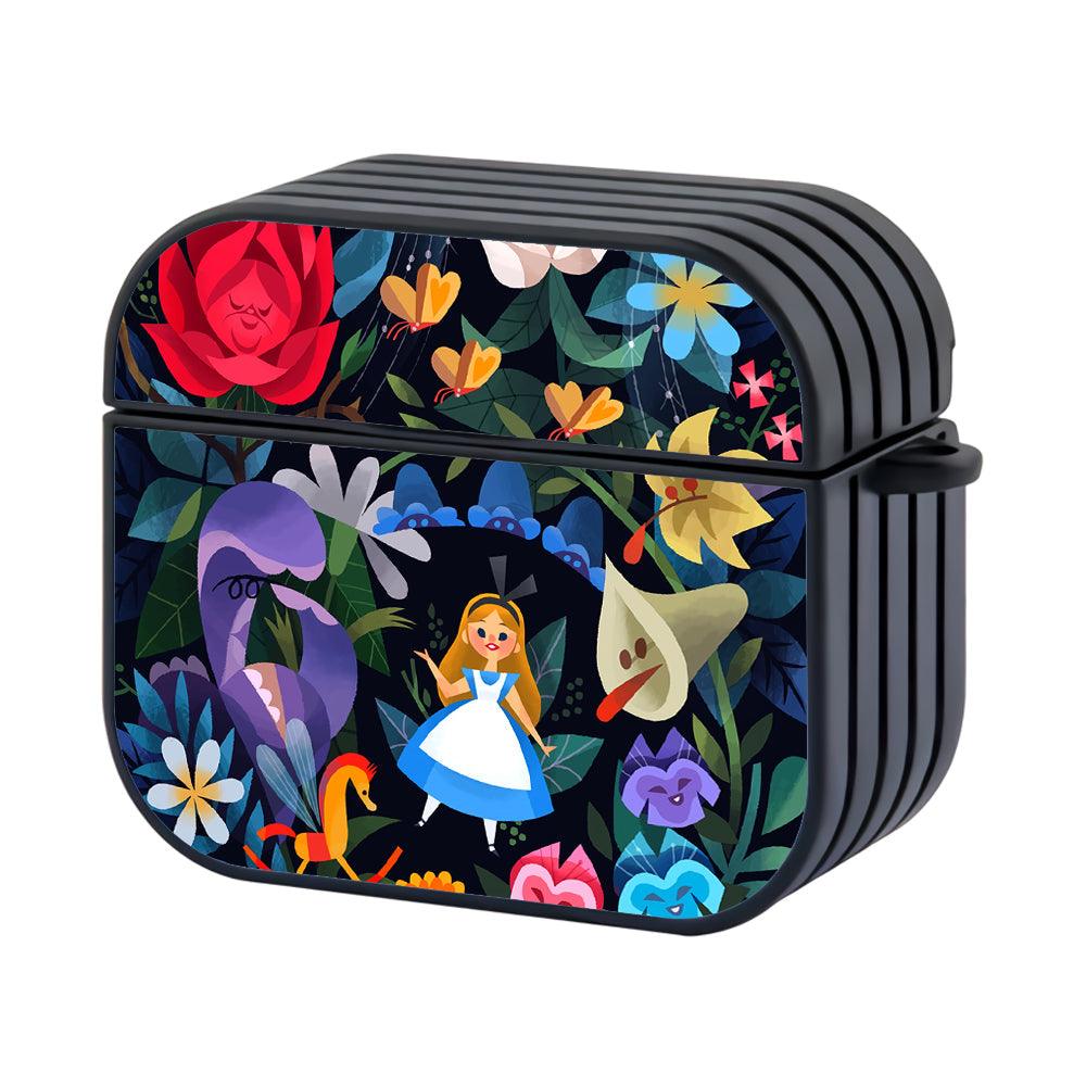 Alice in Wonderland The Flower Garden Hard Plastic Case Cover For Apple Airpods 3-Xtracase
