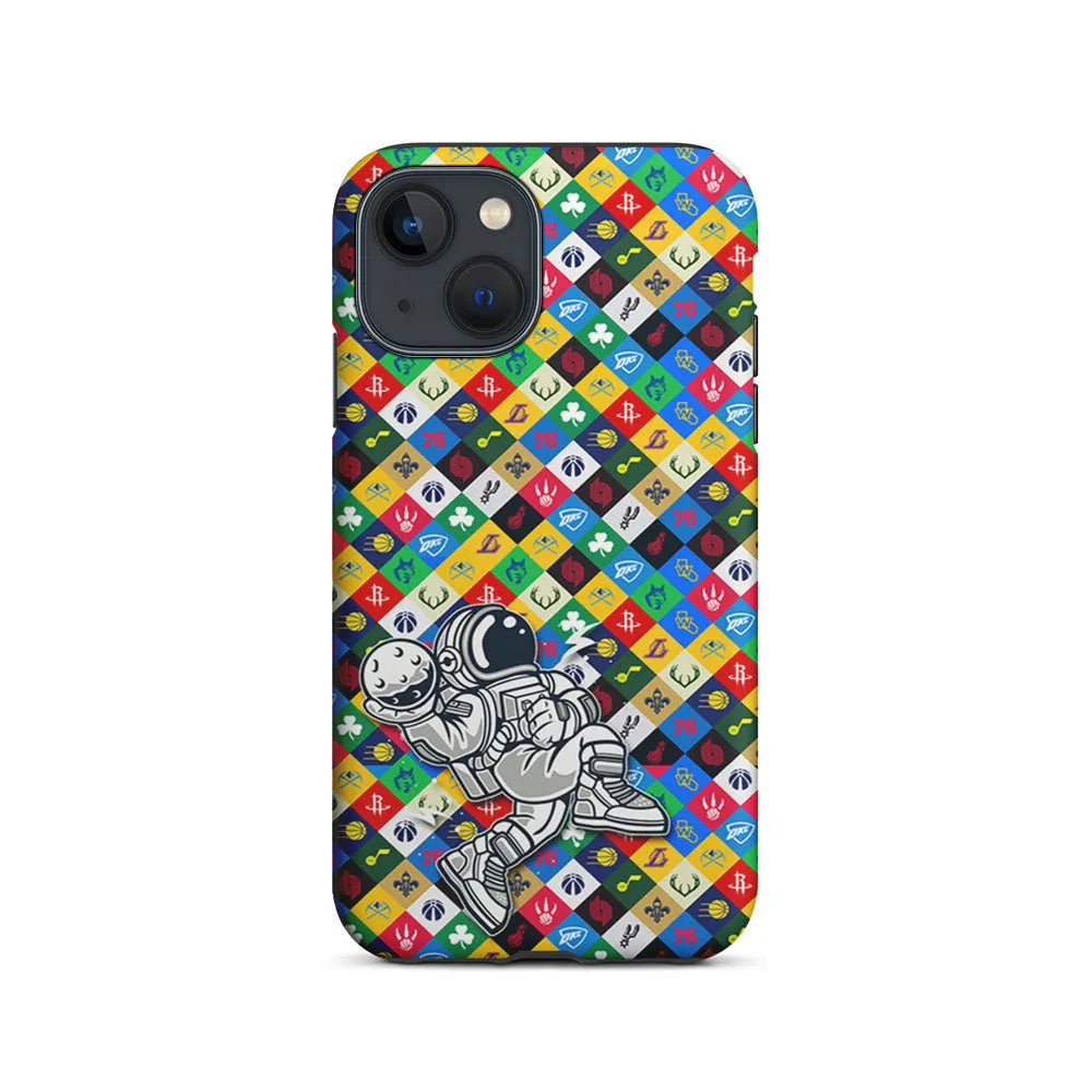 Astronauts Basketball Team Logo iPhone 14 Plus Case-2 in 1 Tough Case-Xtracase