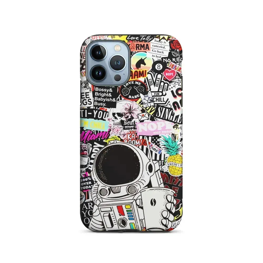 Astronauts Coffee Cheers iPhone 15 Pro Max Case-2 in 1 Tough Case-Xtracase