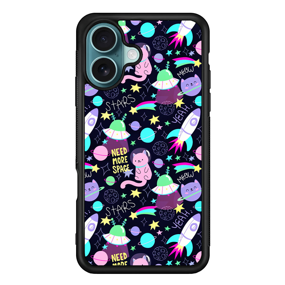 Astronauts Rockets Cat iPhone 16 Case - Xtracase
