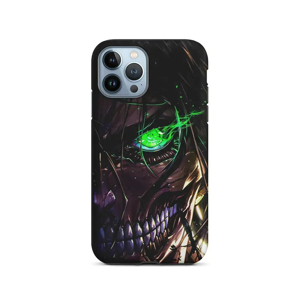 Attack on Titan Eren Face iPhone 15 Pro Max Case-2 in 1 Tough Case-Xtracase