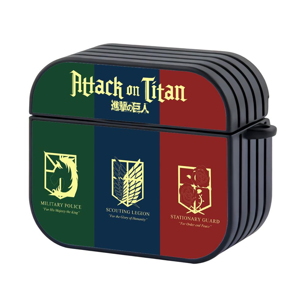 Attack on Titan Police Legion and Guard Hard Plastic Case Cover For Apple Airpods 4-Xtracase