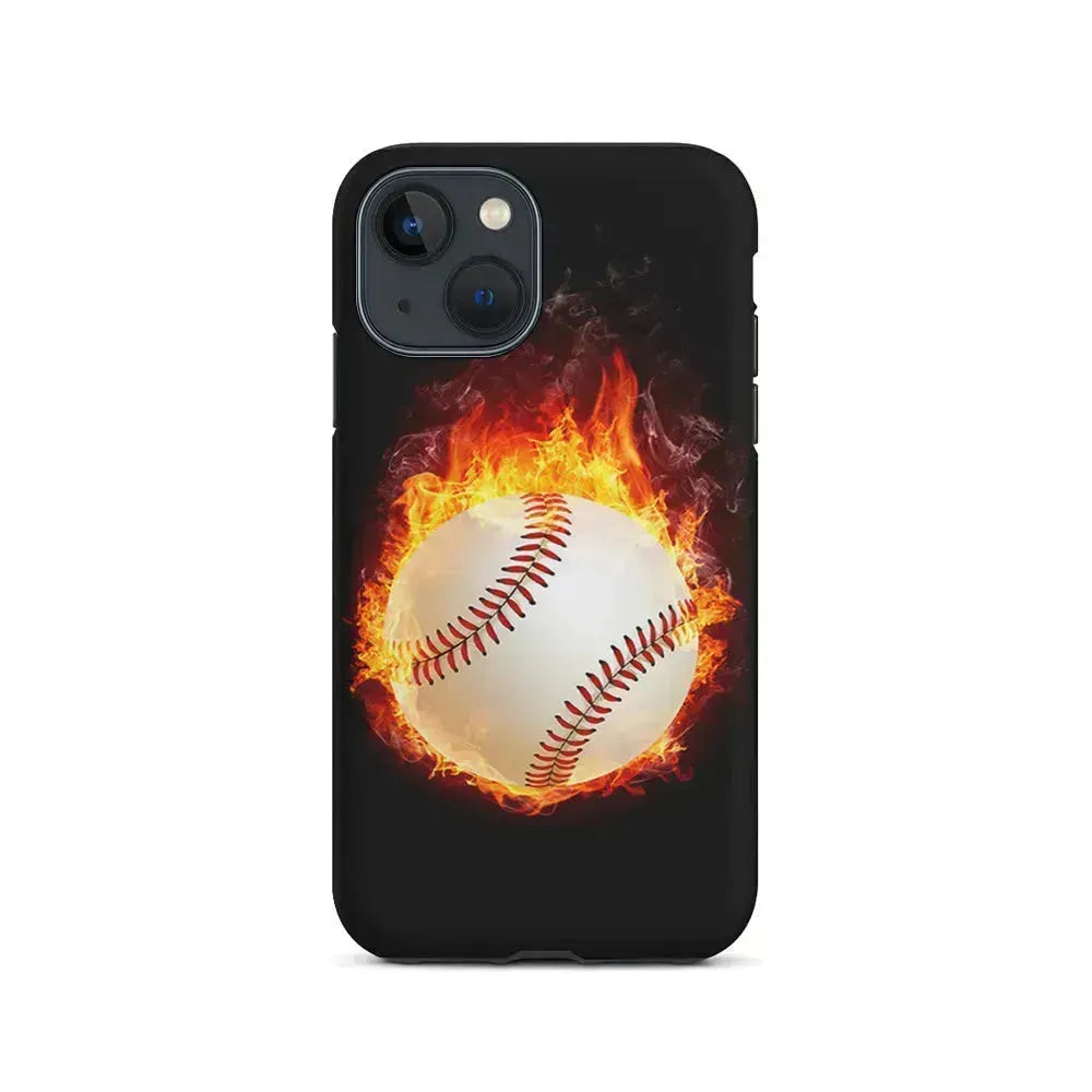 Baseball Ball on Fire iPhone 13 Mini Case-2 in 1 Tough Case-Xtracase