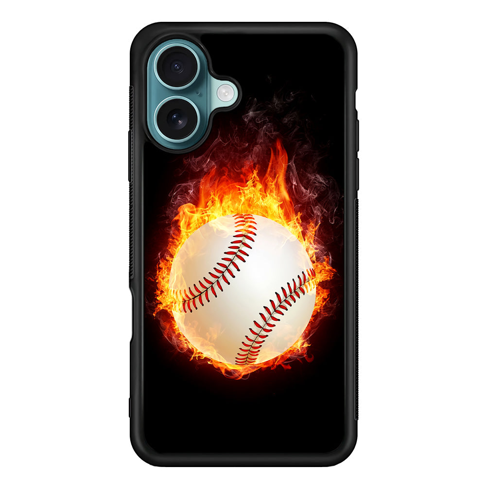 Baseball Ball on Fire iPhone 16 Plus Case - Xtracase