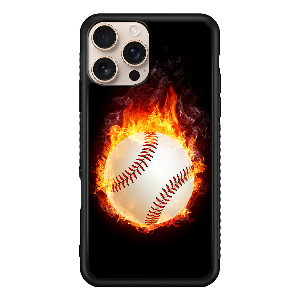 Baseball Ball on Fire iPhone 16 Pro Max Case - iPhone 16 Pro Max