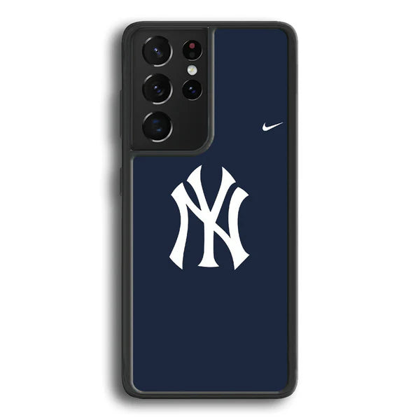 Baseball New York Yankees MLB 002 Samsung Galaxy S21 Ultra Case-Rubber / Black (2D Case)-Xtracase