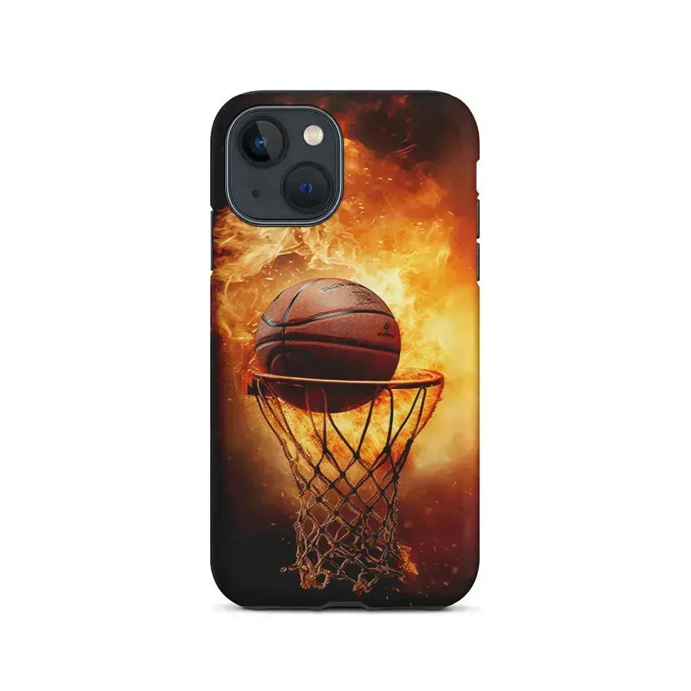 Basketball Ball on Fire iPhone 13 Mini Case-2 in 1 Tough Case-Xtracase