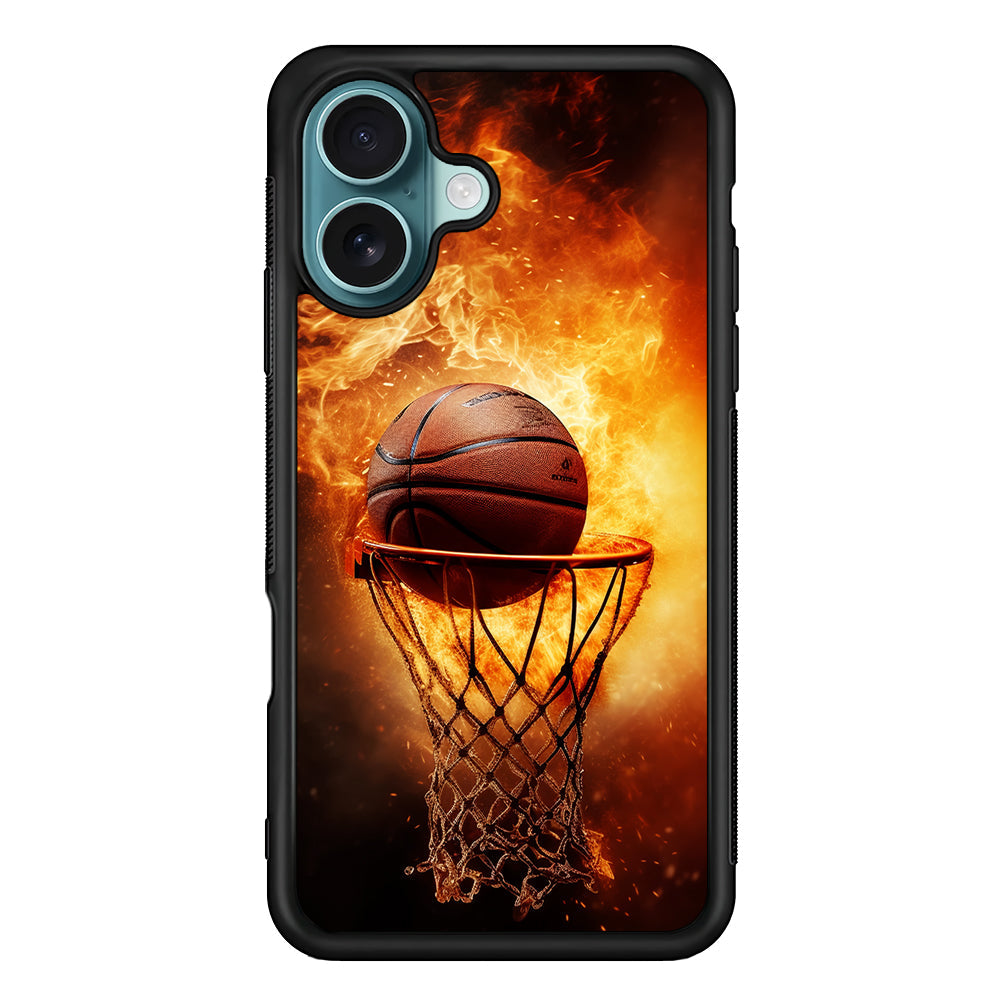 Basketball Ball on Fire iPhone 16 Plus Case - Xtracase