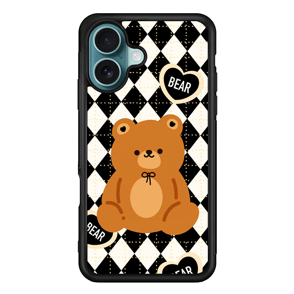 Bear and Black Flanel iPhone 16 Plus Case - Xtracase