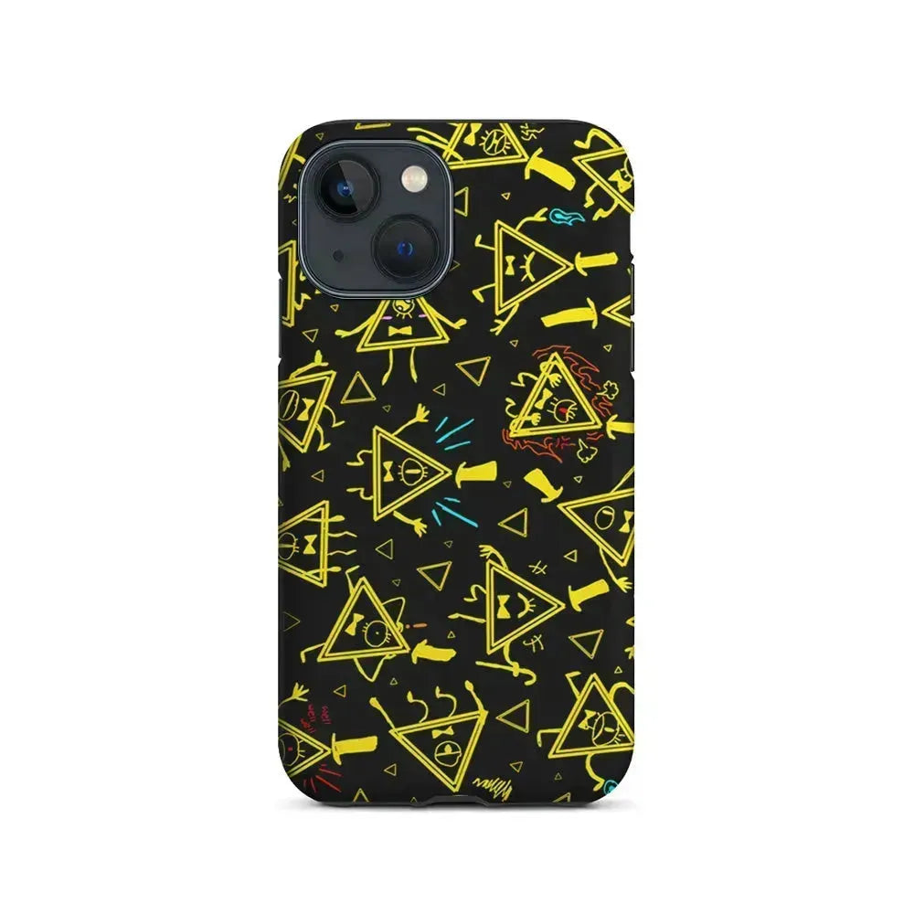 Bill Cipher Gravity Falls Doodle iPhone 13 Mini Case-2 in 1 Tough Case-Xtracase