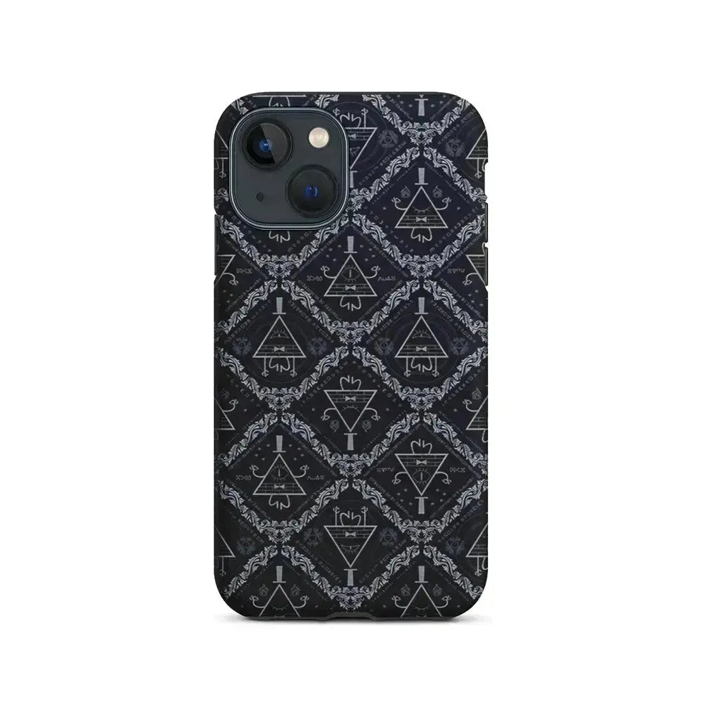 Bill Cipher Gravity Falls Pattern iPhone 13 Mini Case-2 in 1 Tough Case-Xtracase