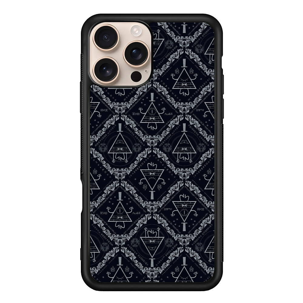 Bill Cipher Gravity Falls Pattern iPhone 16 Pro Max Case - iPhone 16 Pro Max