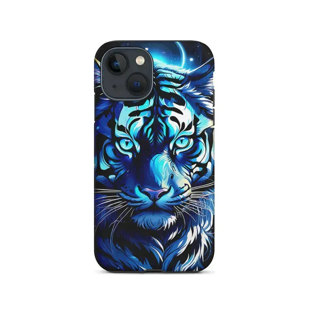 Blue Tiger Head iPhone 13 Mini Case-2 in 1 Tough Case-Xtracase