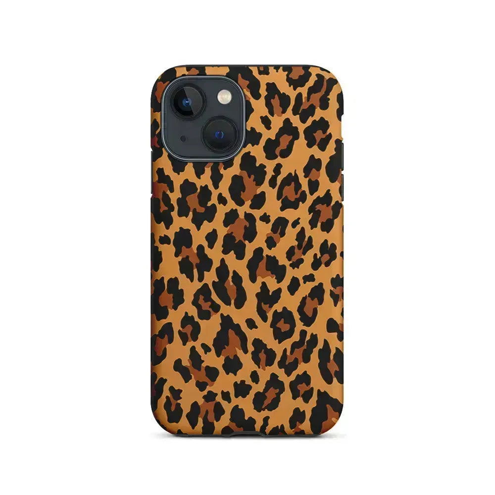 Brown Leopard Skin Pattern iPhone 13 Mini Case-2 in 1 Tough Case-Xtracase