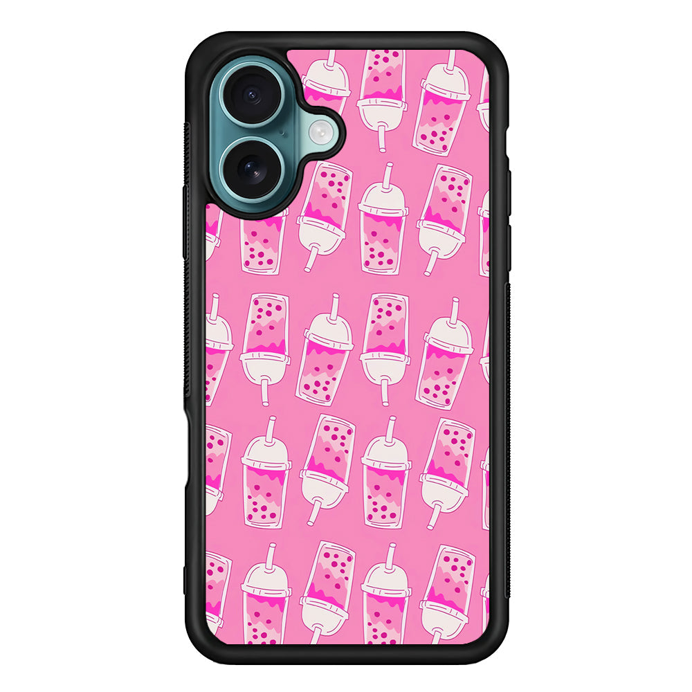 Bubble Tea Pink Pattern iPhone 16 Plus Case - Xtracase