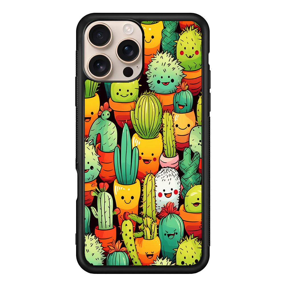 Cactus Cartoon in Pots iPhone 16 Pro Case - iPhone 16 Pro