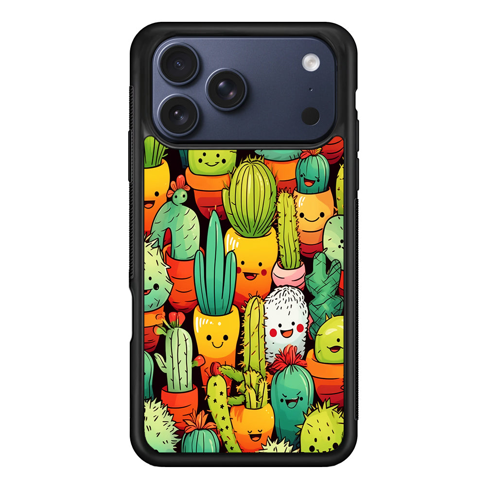 Cactus Cartoon in Pots iPhone 17 Pro Case - Xtracase
