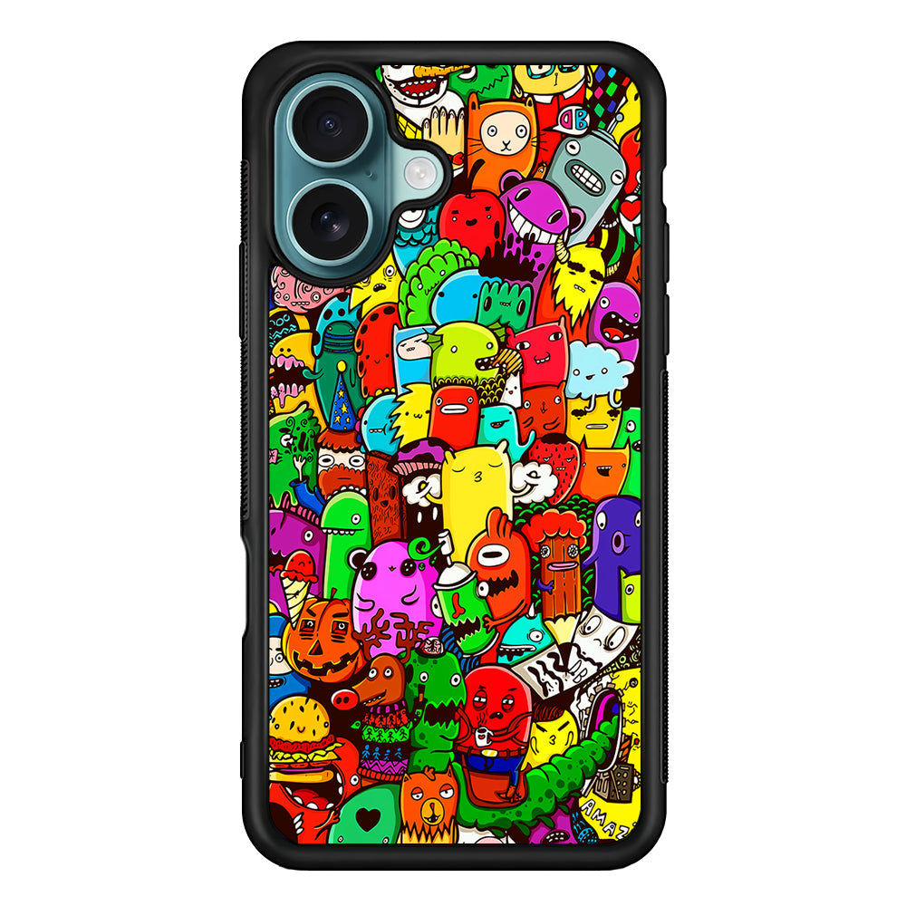 Cartoon Doodle Drawing Art iPhone 16 Plus Case - Xtracase