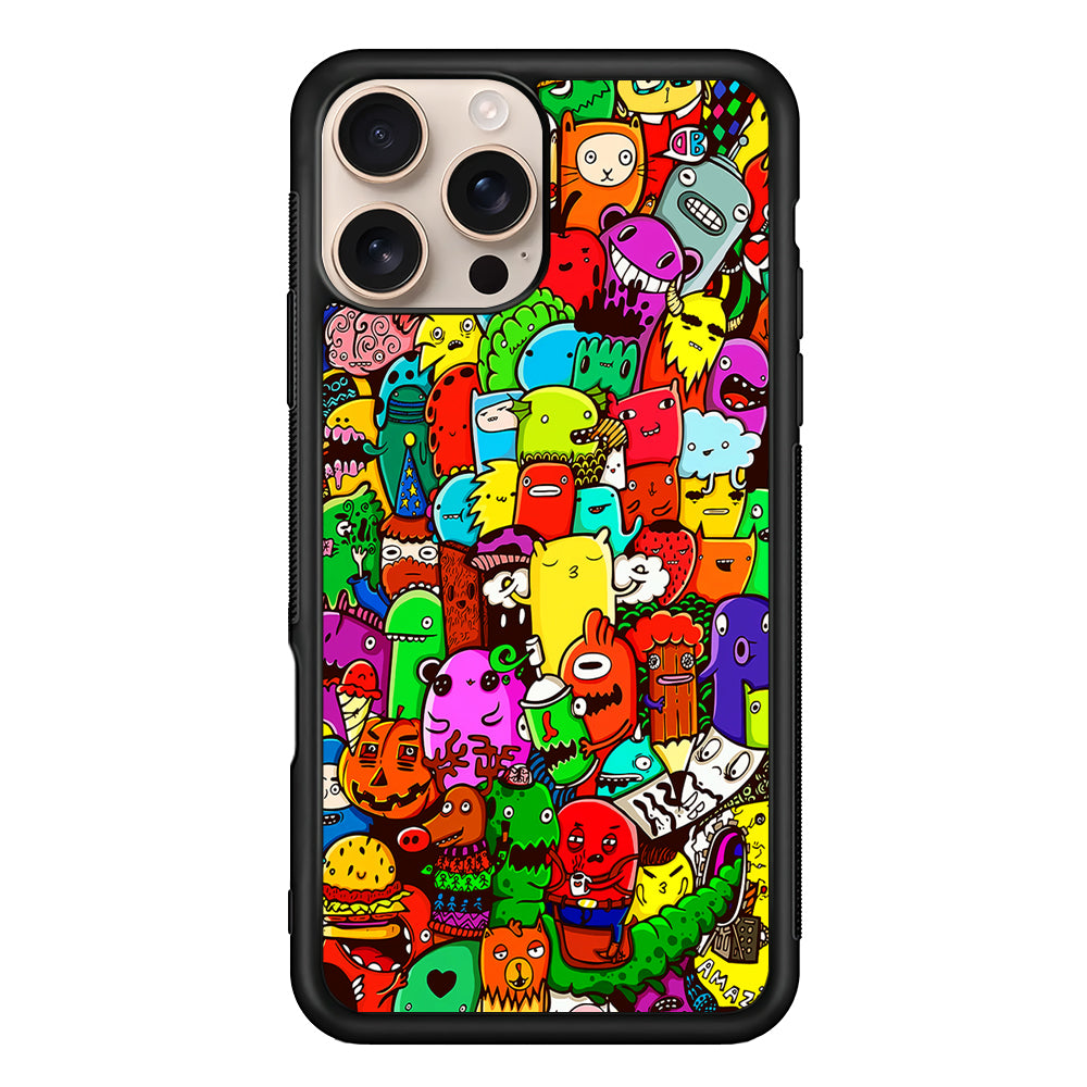 Cartoon Doodle Drawing Art iPhone 16 Pro Case - iPhone 16 Pro