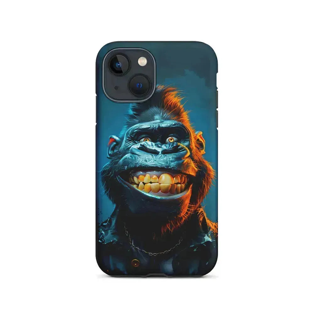 Cartoon Gorilla Smiles Wide iPhone 13 Mini Case-2 in 1 Tough Case-Xtracase