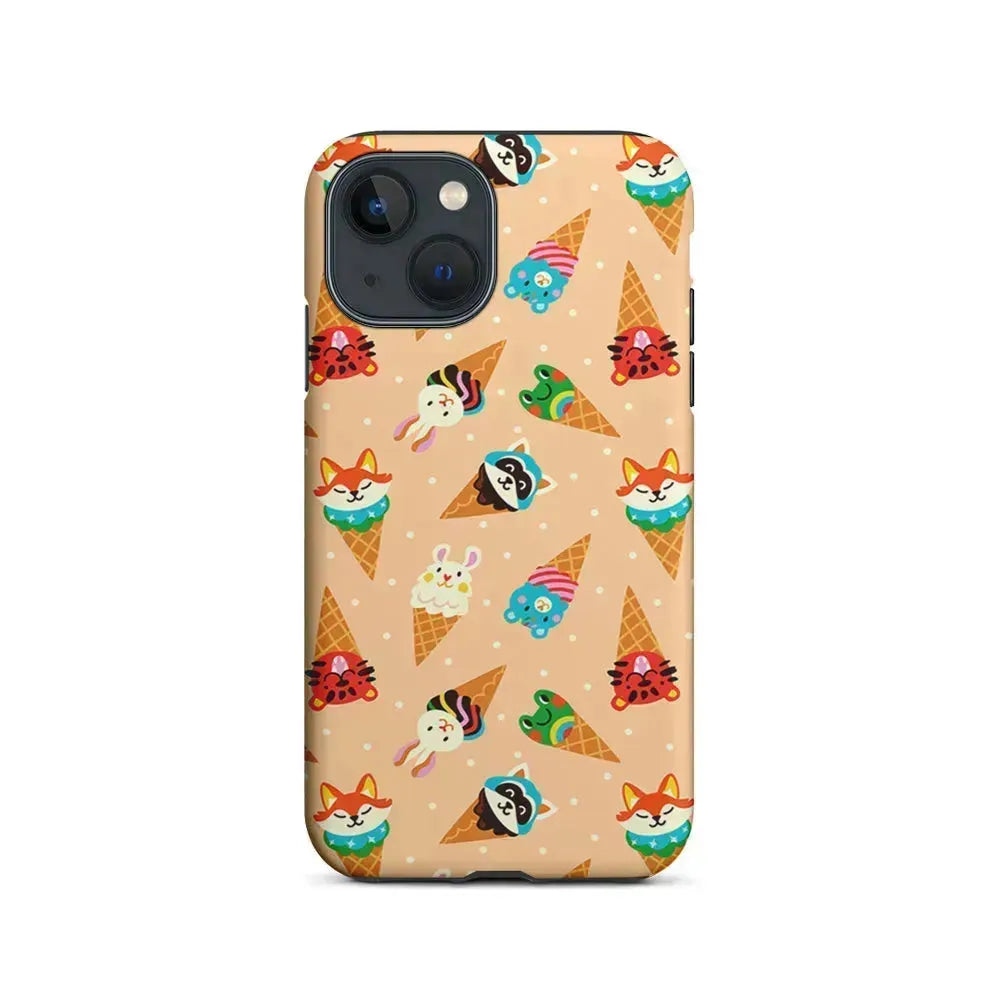 Cartoon Ice Cream Cones iPhone 13 Mini Case-2 in 1 Tough Case-Xtracase