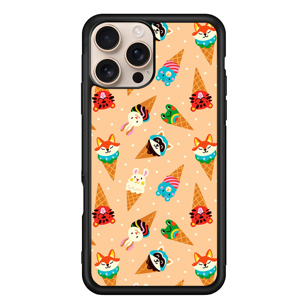 Cartoon Ice Cream Cones iPhone 16 Pro Max Case - iPhone 16 Pro Max